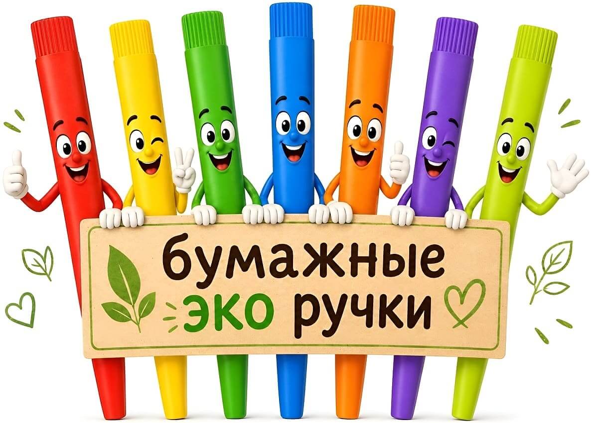 бумажные ручки с логотипом